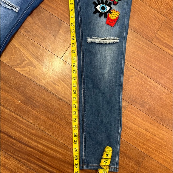 Indigo Rein Jeans Y2K Patches Skinny Distressed - Picture 9 of 9